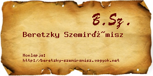 Beretzky Szemirámisz névjegykártya